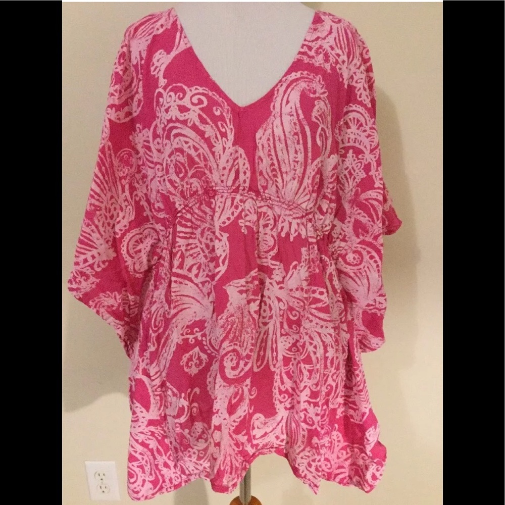 Fresh produce pink tunic top kaftan dolman sleeves